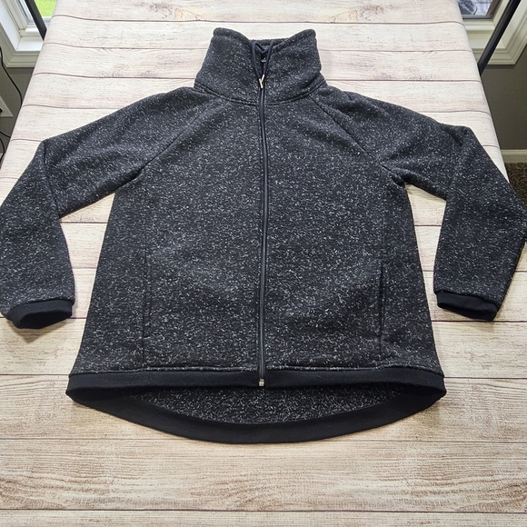 Like New Avia Heather Black High Neck Full Zip Jacket Size Medium 8-10 - Picture 8 of 13